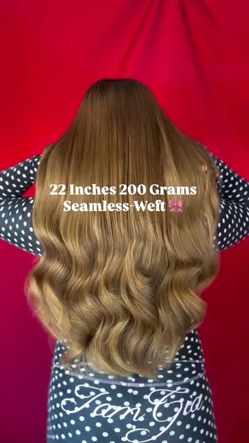 Reel: 22 inch, 200 gram seamless-weft hair